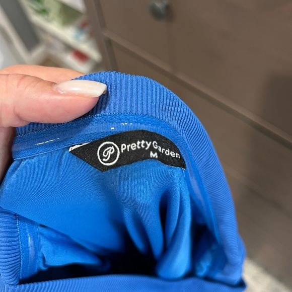 Elegant Blue Strapless Dress - Picture 5 of 5